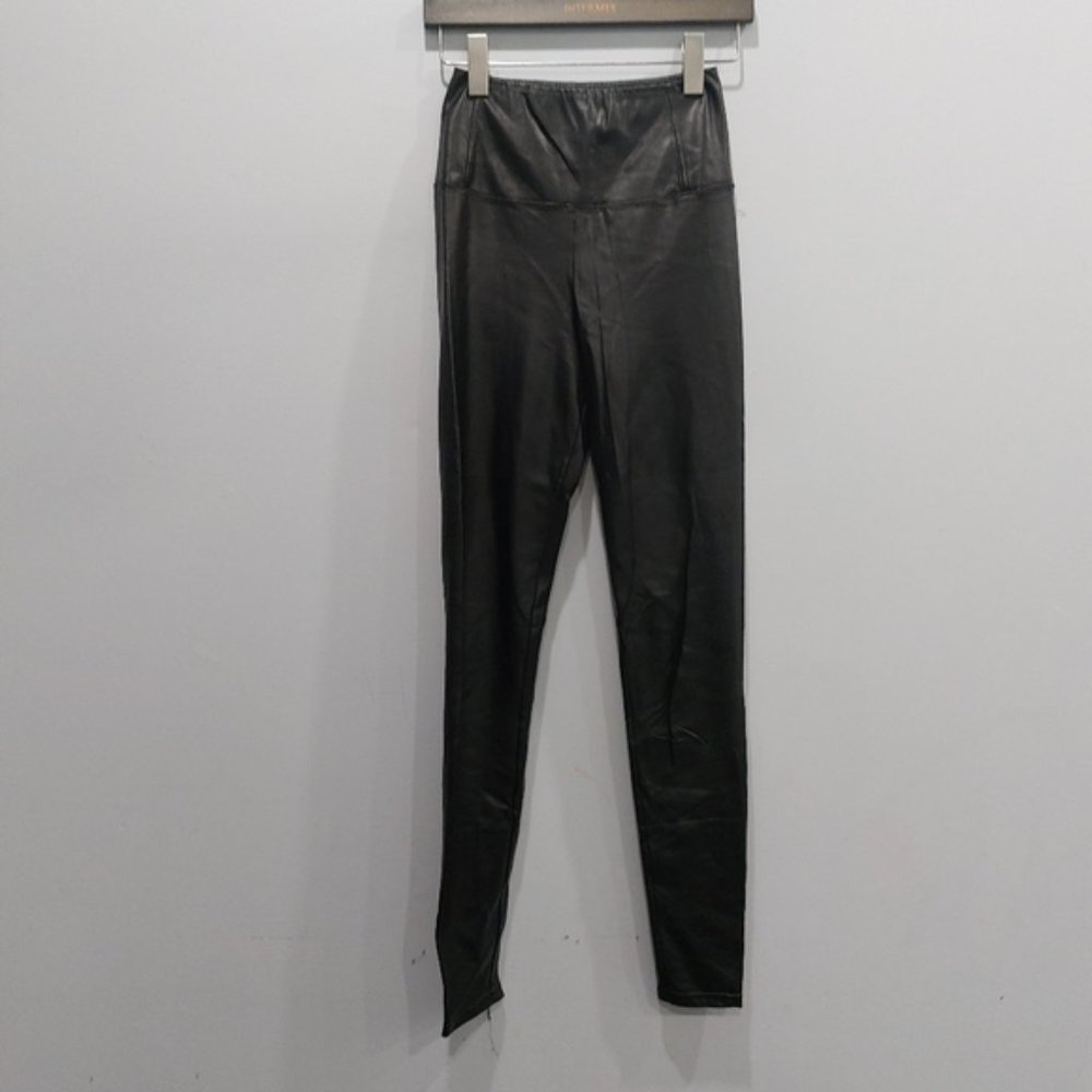 Aritzia Wilfred Free Black Faux Leather Daria Leggings Pants Size Small